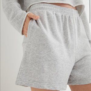 RARE Aerie Sunday Soft Retro Gym Shorts Light Heather Grey - Small